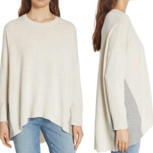 Eileen Fisher 95% cashmere 5% wool (feels like 100% cashmere) colorblock sweater